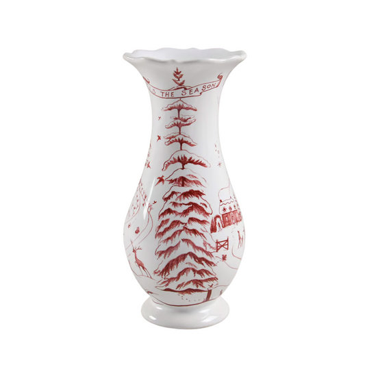Juliska 9" Country Estate Winter Holiday Vase- Ruby