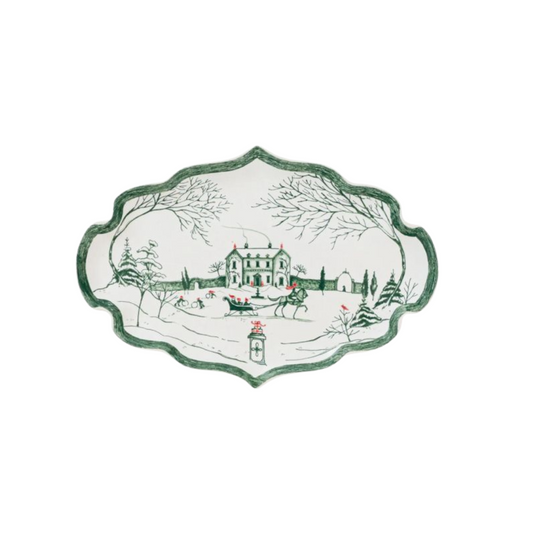 Juliska Country Estate Winter Frolic Gift Tray- Evergreen