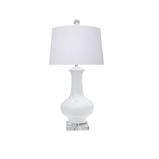Porcelain Snow White Vase Lamp