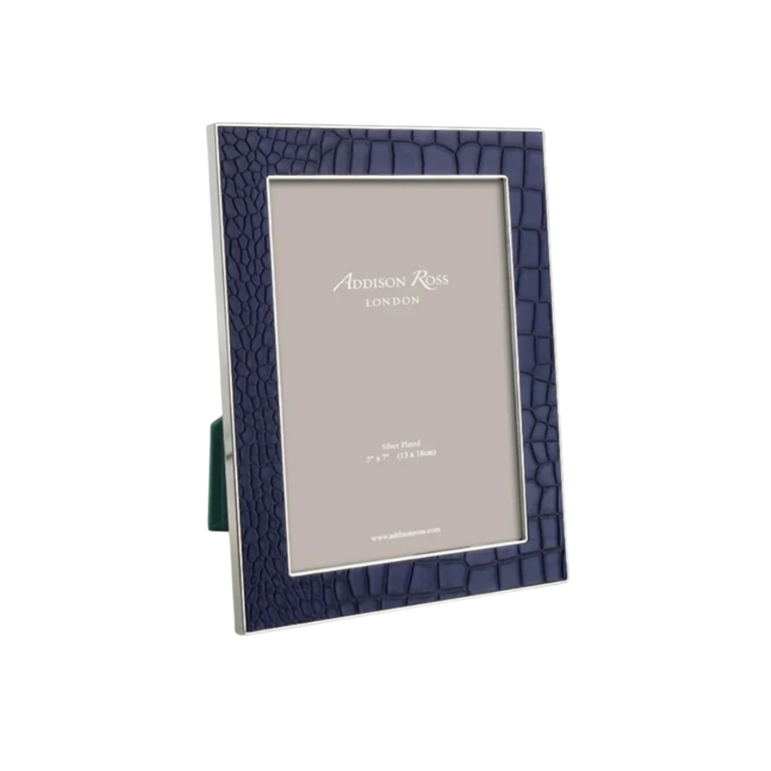 Addison Ross 5x7 Faux Croc Blue Frame