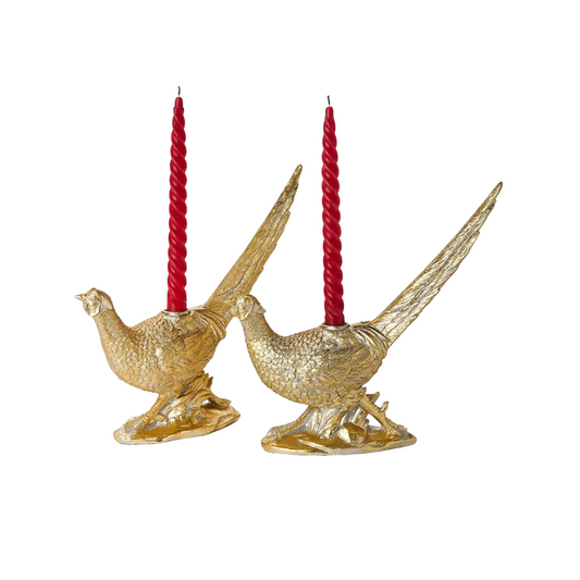 Golden Pheasant Taper Candleholder