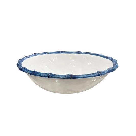 Beatriz Ball VIDA Bamboo Large Salad Bowl (White and Blue)