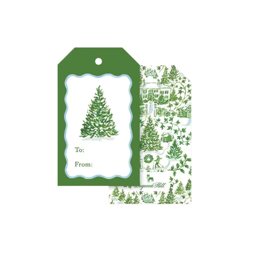 Dogwood Hill Winter Toile Gift Tags