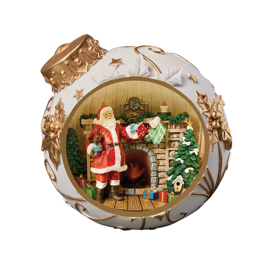 8" Lighted Ornament Santa