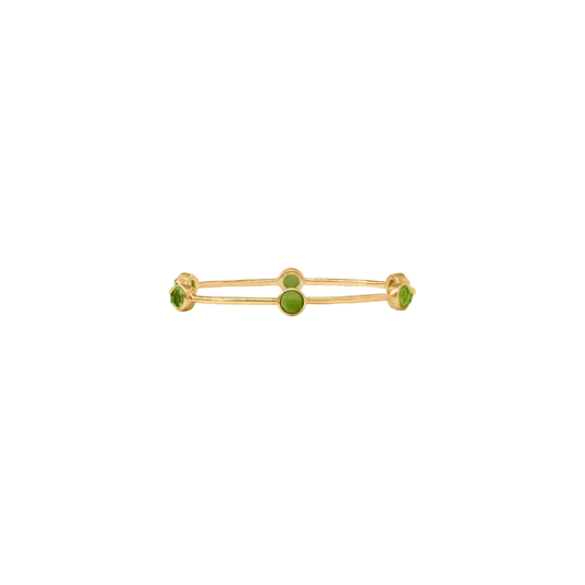 Julie Vos Milano Luxe Gold Bangle - Iridecent Palmetto Green