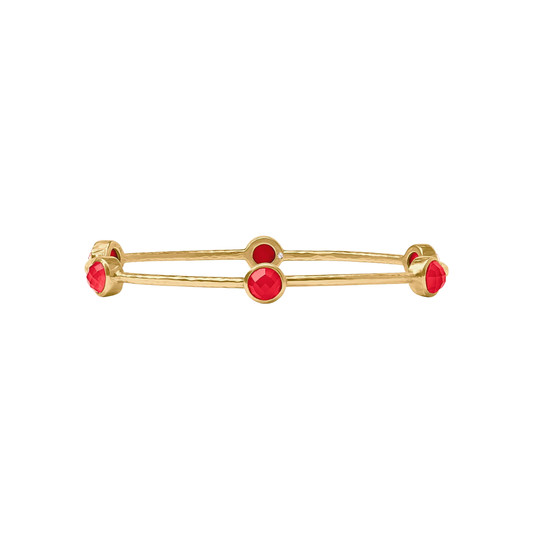 Julie Vos Milano Luxe Bangle - Gold - Iridescent Strawberry - S