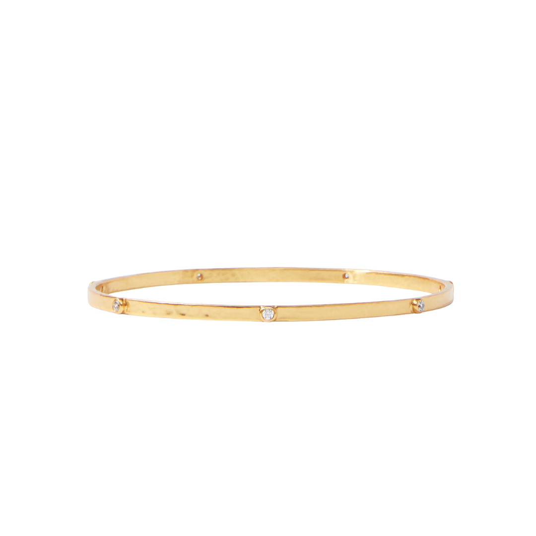 Julie Vos Crescent Stone Bangle - Gold - Pearl - S