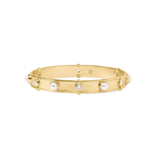 Julie Vos Tribeca Bangle - Gold - Pearl - S