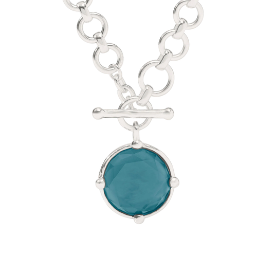 Julie Vos Silver Honeybee Demi Necklace - Iridescent Montana Blue