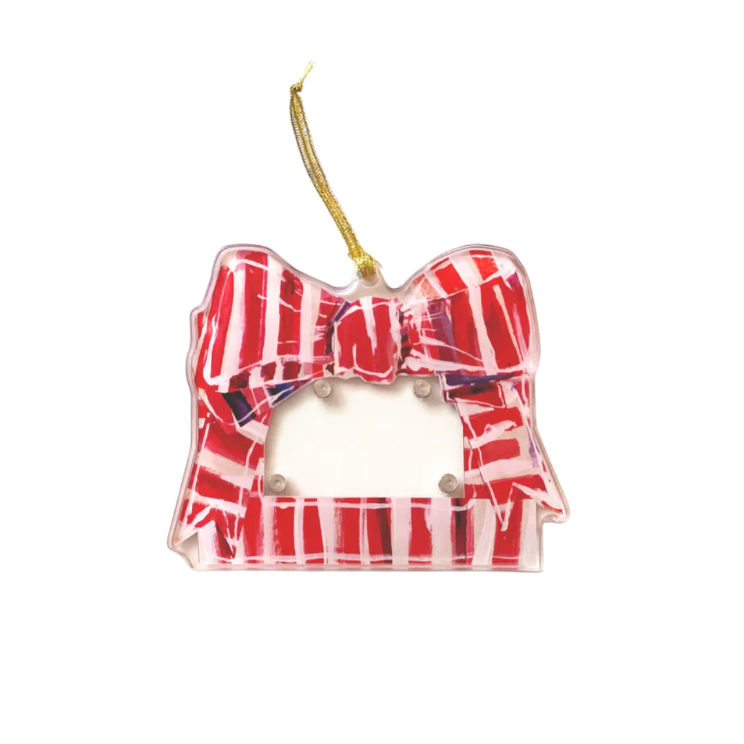 Lauren Dunn Christmas Bow Frame Ornament