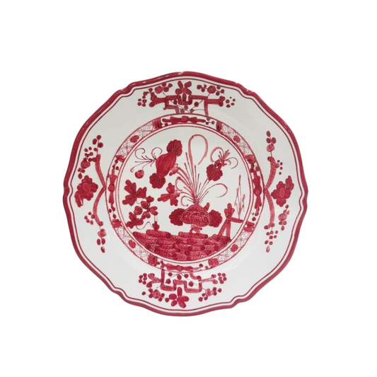 Beatriz Ball VIDA Faenza 11" Dinner Plate  (White and Red)