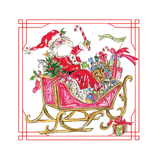 Santa Sleigh with Presents Cocktail Napkins