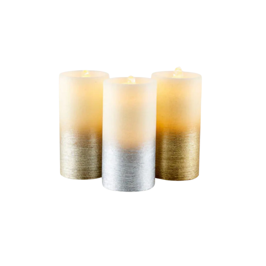 Ombre Metallic Water Wick Candle w/Remote