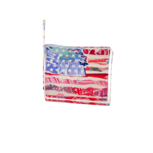 Red Flag, Stars and Stripes Acrylic Bitty Block