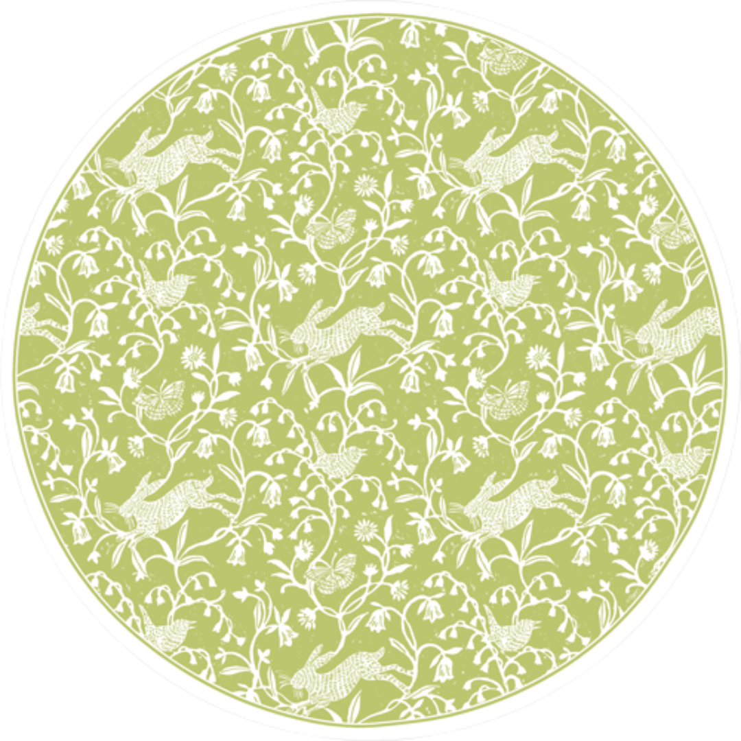 Caspari Hedgerow Moss Green Paper Placemats