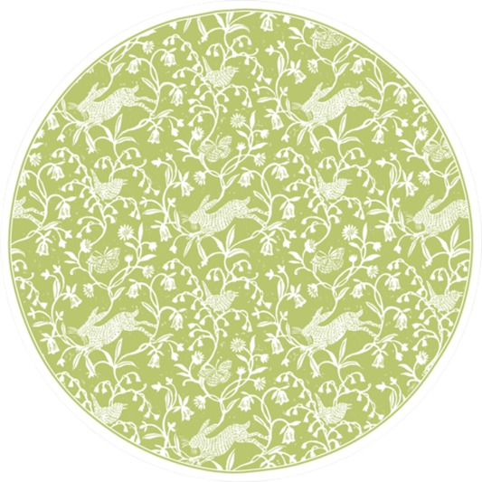 Caspari Hedgerow Moss Green Paper Placemats
