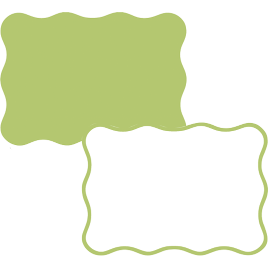Caspari Scallop Border Moss Green Die Cut Correspondence Cards