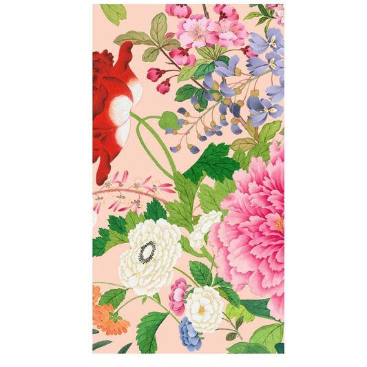Caspari A Profusion of Flowers 2 Shell Pink Guest Towel