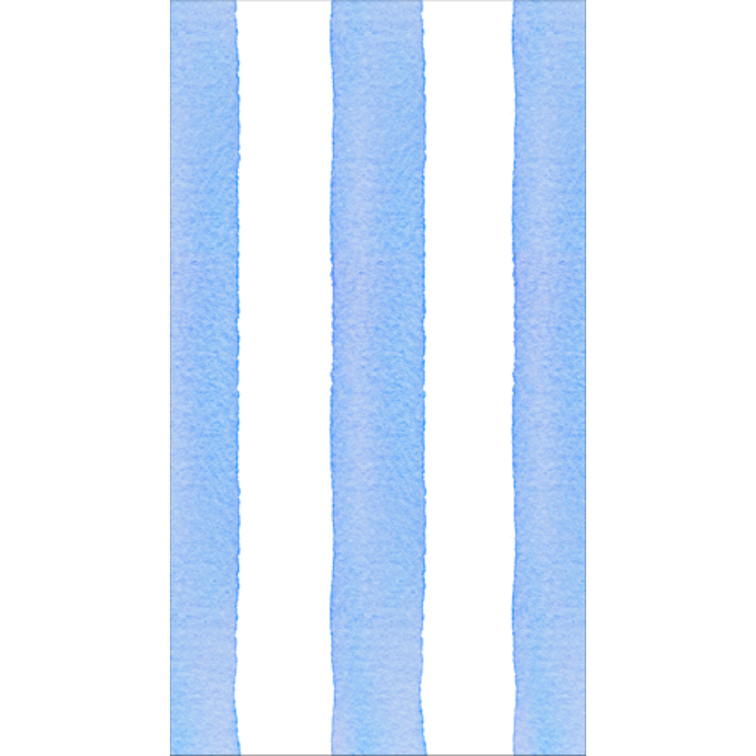 Caspari Cafe Stripe Blue-Paper Linen Guest Towels
