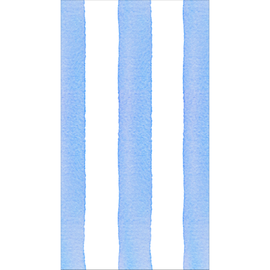 Caspari Cafe Stripe Blue-Paper Linen Guest Towels