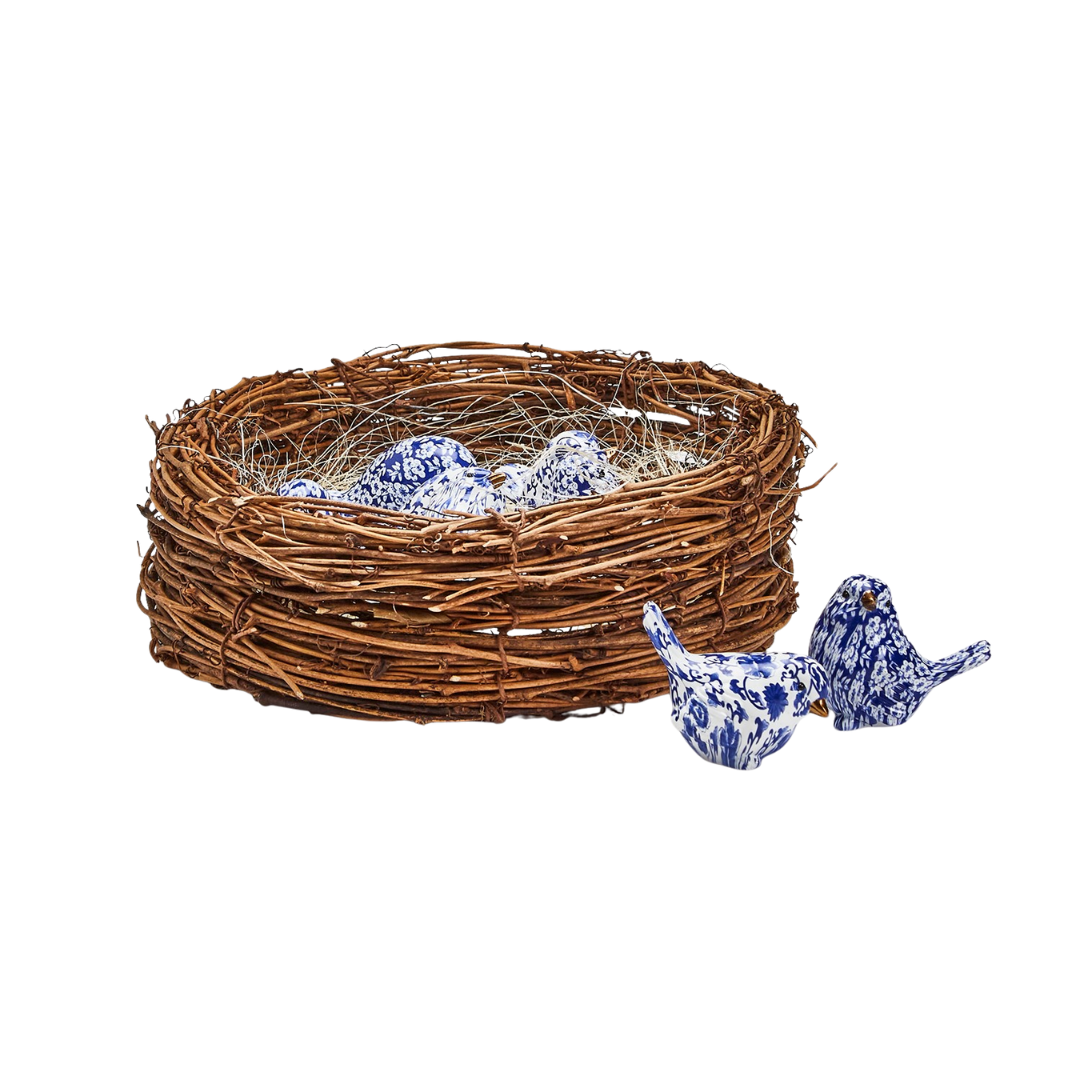 Chinoiserie Blue Robin Birds