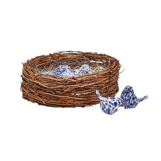 Chinoiserie Blue Robin Birds