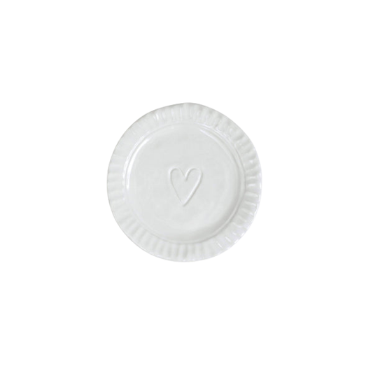 Vietri Pietra Serena Heart Plate