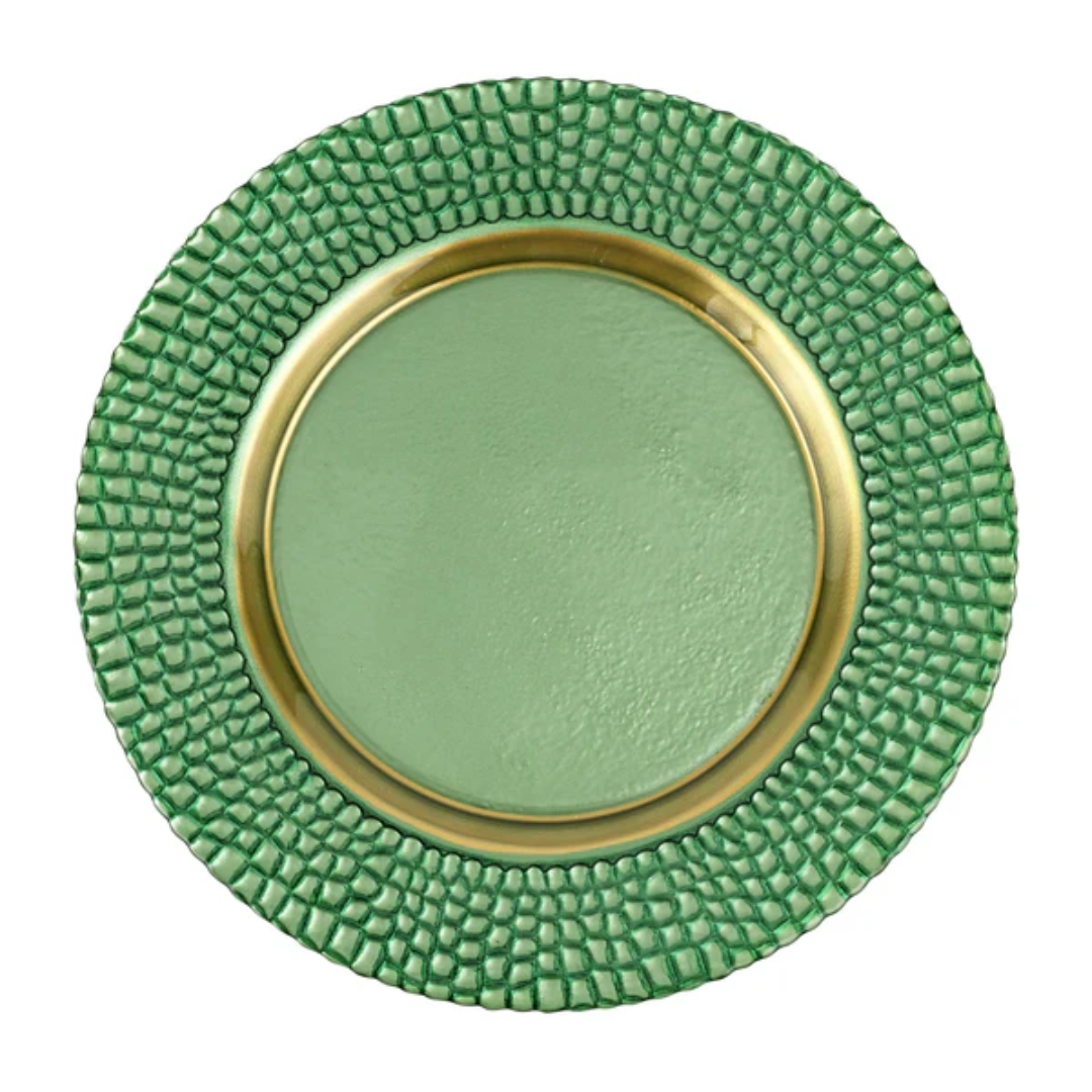 Vietri Pelli Glass Green Charger