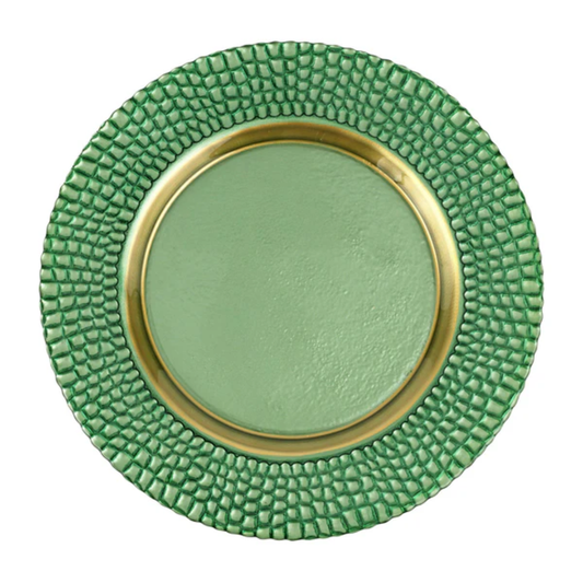 Vietri Pelli Glass Green Charger
