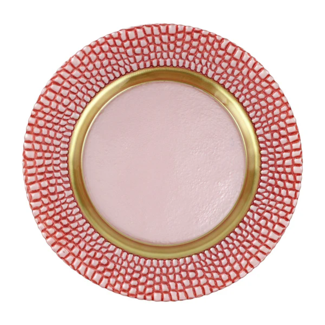 Vietri Pelli Glass Pink Charger