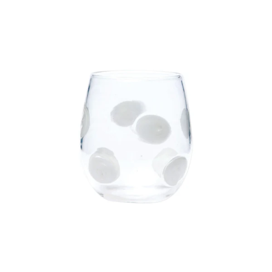 Vietri Drop White Stemless Wine Glass