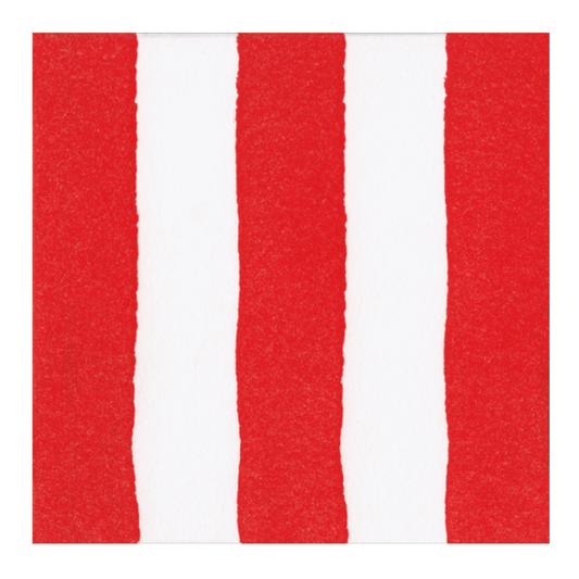Caspari Cafe Stripe Red Luncheon Napkin