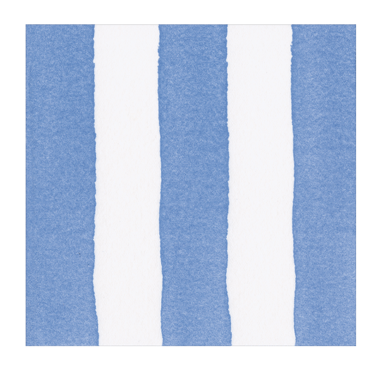 Caspari Cafe Stripe Blue Luncheon Napkin