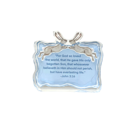 Lauren Dunn Blue John 3:16 Acrylic Scripture Block