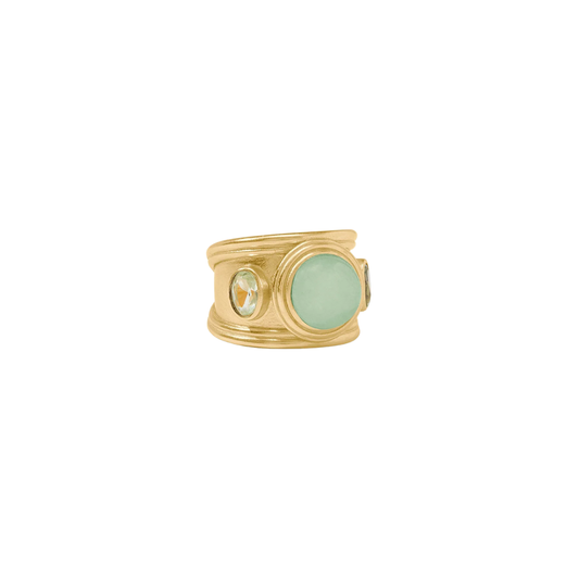 Julie Vos Portofino Stone Ring - Aqua Jade - 8