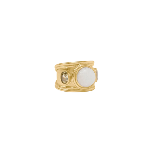 Julie Vos Portofino Stone Ring - White Jade- 8