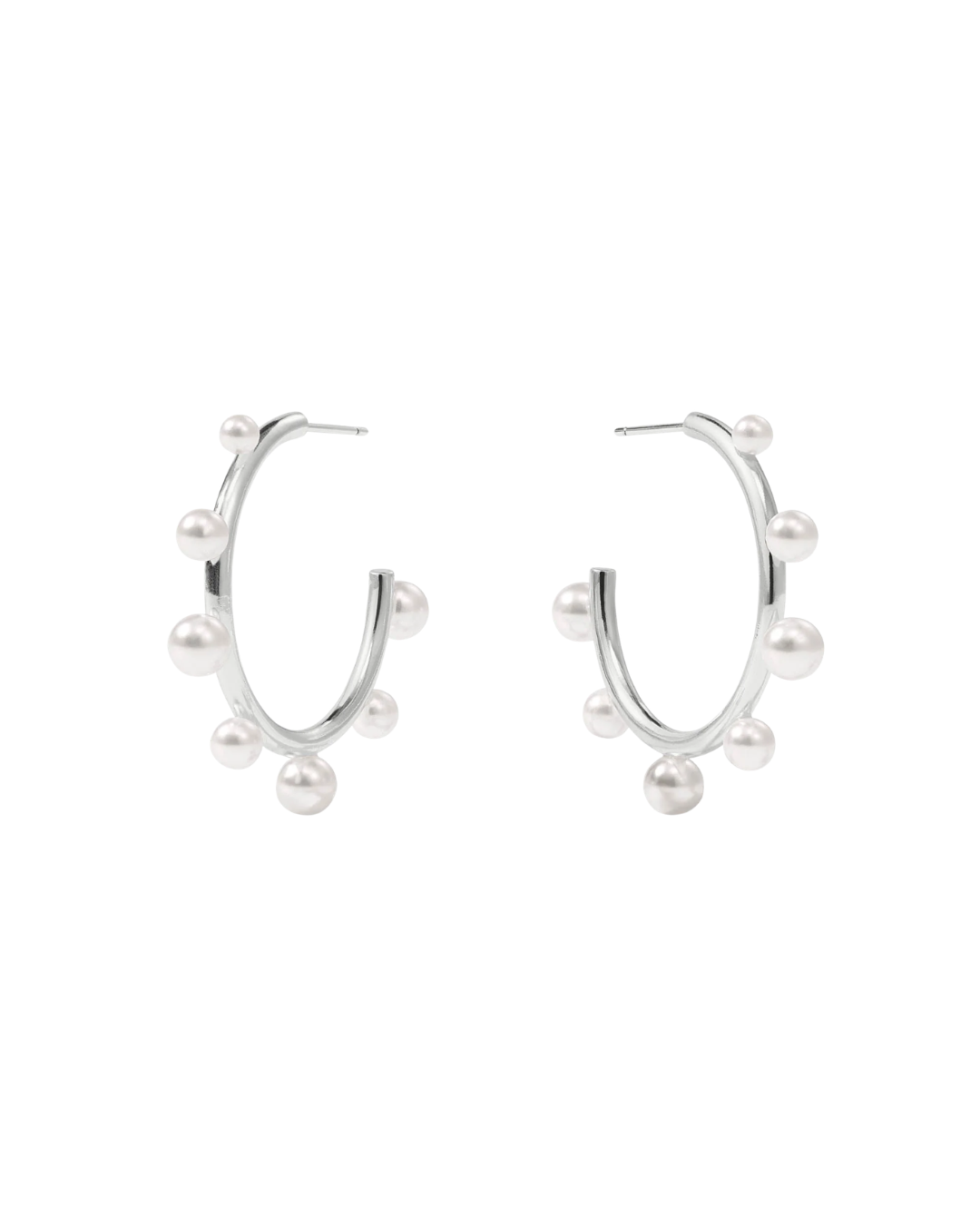 Julie Vos Hydra Stone Hoop - M - Silver