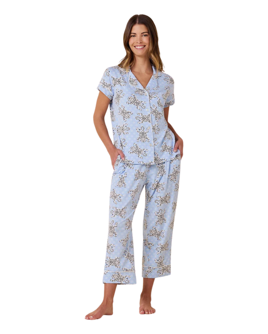 Cats Pajamas Bengal Blue Capri Set