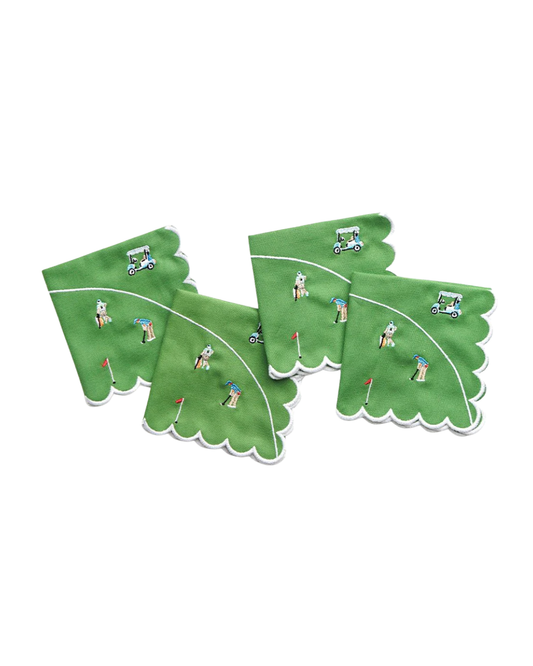 Pomegranate Day at the Golf Course Cocktail Napkins - Set of 4