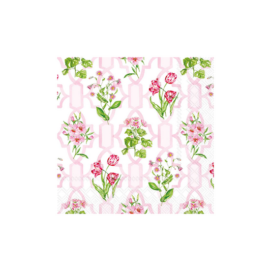 Pink Trellis Cocktail Napkin