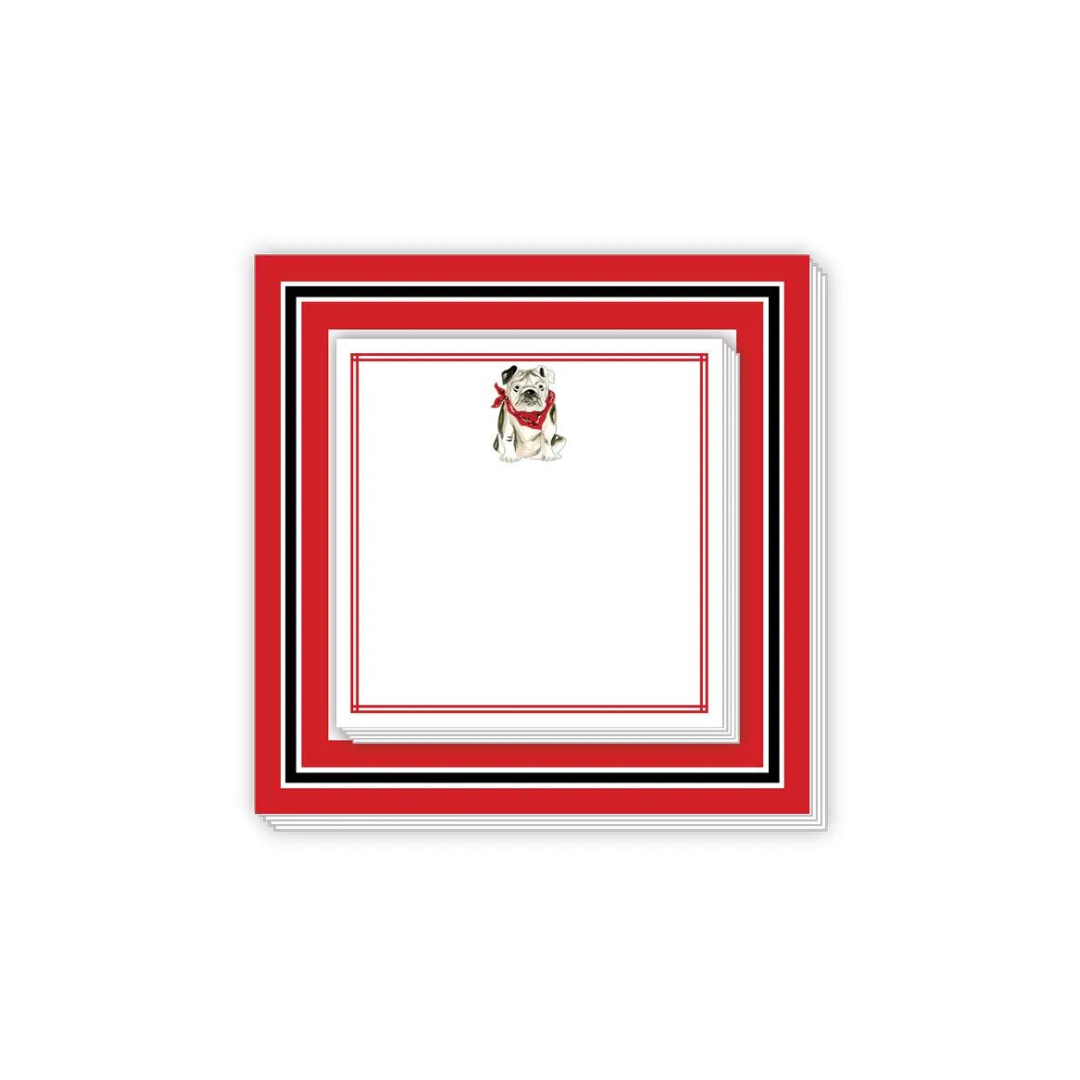 Bulldog with Red and Black Border Notepad Duo