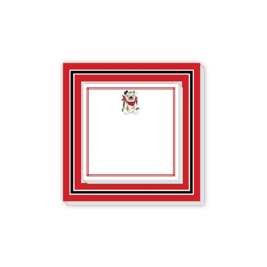Bulldog with Red and Black Border Notepad Duo