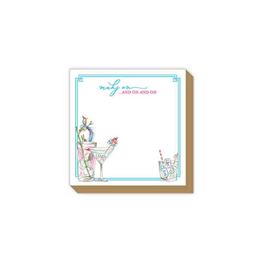 Handpainted Mahjong Cocktails Majh on and on and on Luxe Notepad