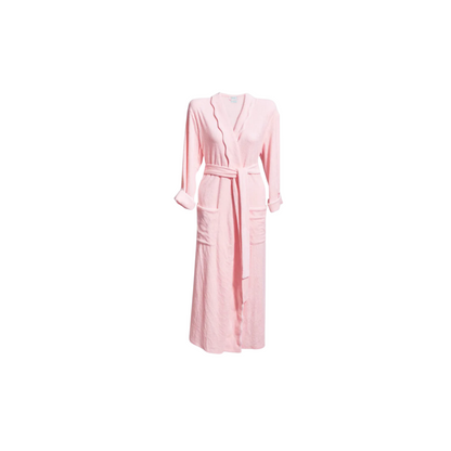 Weezie Women's French Terry Long Robe - Pink
