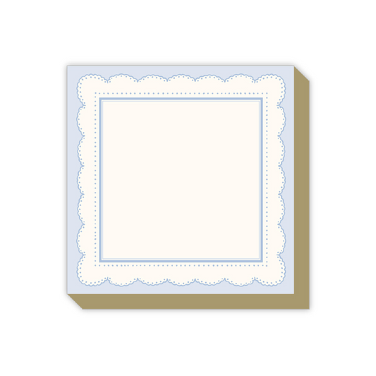 French Blue Scallop Border Luxe Notepad