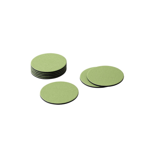 Caspari Classic Cancas Felt-Backed Coasters - Moss Green