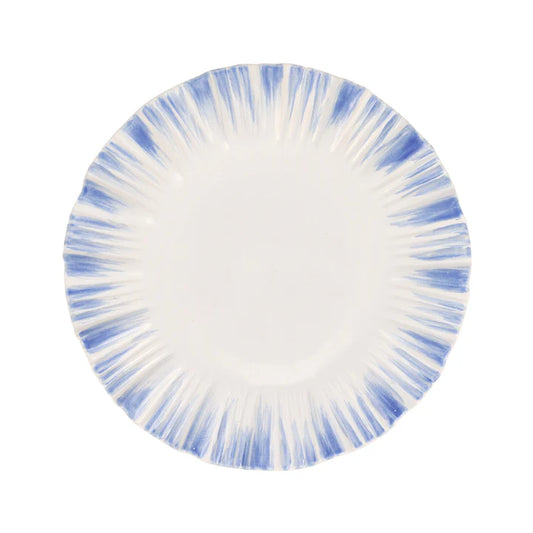 Bari Blue and White European Dinner Plate