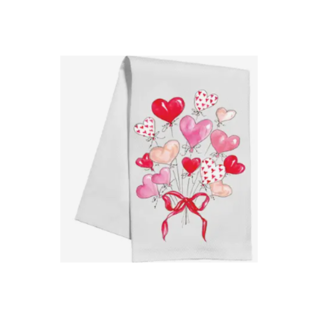 Valentines Bundle of Balloons Kitchen Towel