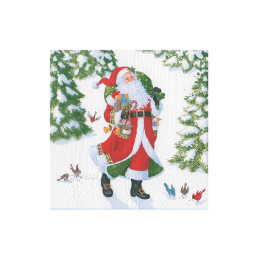 Woodland Santa Cocktail Napkin