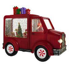 10.25" Santa and Reindeer Musical Lighted Water Truck